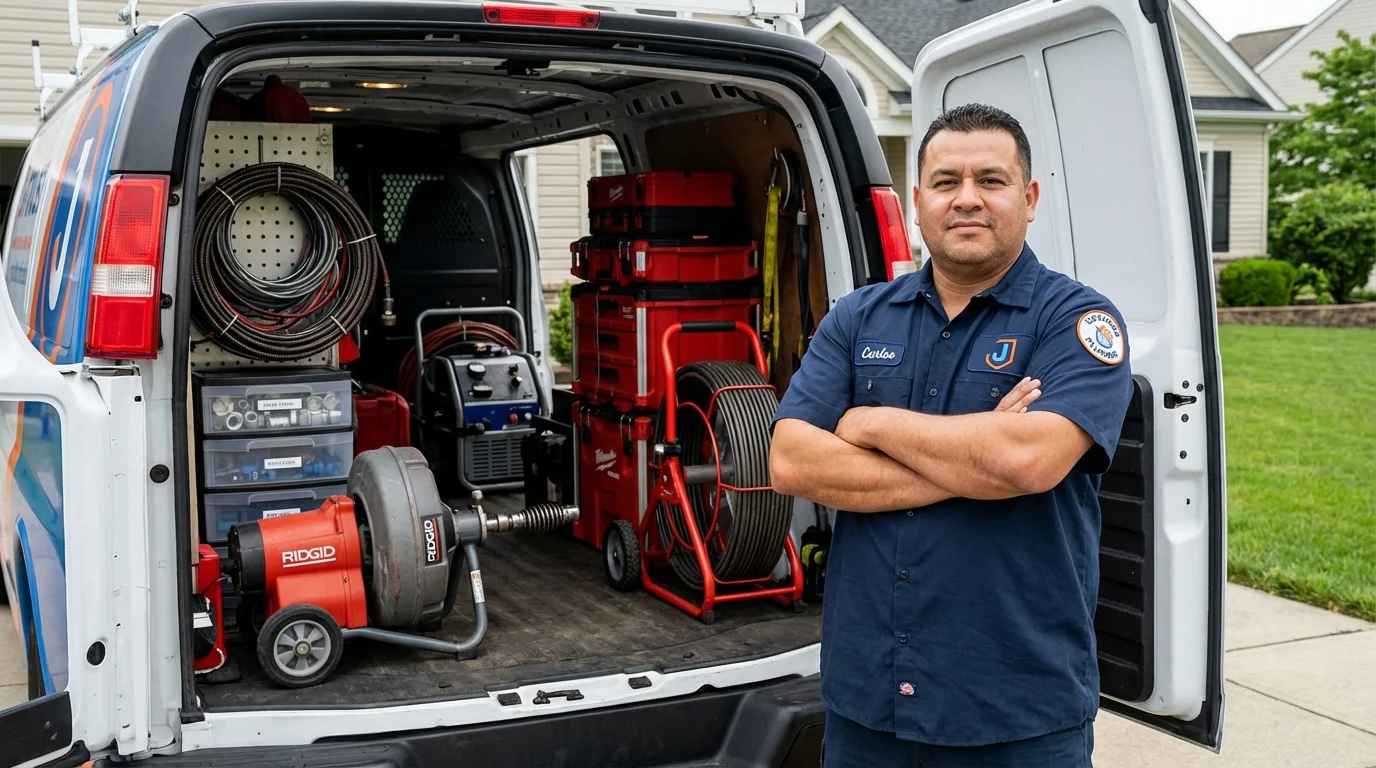 Professional drain cleaning equipment and Johns Plumbing LLC plumber in Lake Station
